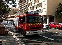 Un camion des pompiers monégasques