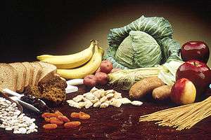 Aliments typiques du végétalisme : fruits, légumes, fruits secs, noix, légumineuses, céréales.