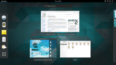 Bureau sous GNOME Shell.