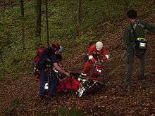 Sauvetage d'une victime en montagne