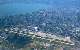 Vue aérienne de l'aéroport de Cointrin.