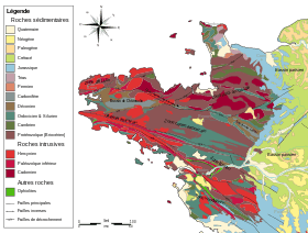 Carte géologique du massif armoricain.