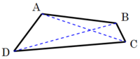 Un quadrilatère, avec ses diagonales