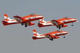 Trois avions d'entraînement de l'armée de l'air indienne.