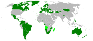 Les pays en vert sont signataires du traité onuséen interdisant la peine de mort sauf en temps de guerre[150]