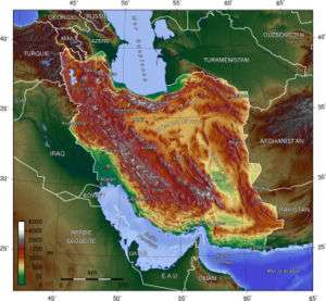 Carte physique de l’Iran