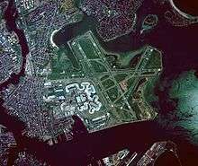 Vue satellite de l’aéroport de Boston