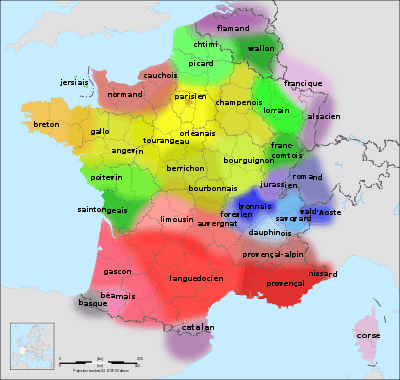 Les différentes langues régionales en France.
