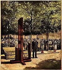 La guillotine prête à recevoir le condamné