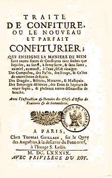 Le nouveau et parfait confiturier 1689