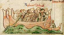Louis VIII débarquant à Londres en 1216 avec une petite troupe.