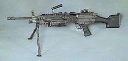 La M249 : version américaine de la FN Minimi en calibre 5,56 mm OTAN.