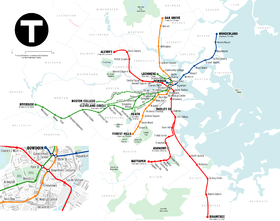 Les lignes de métro de Boston