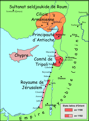 Les reconquêtes chrétiennes de la troisième croisade.