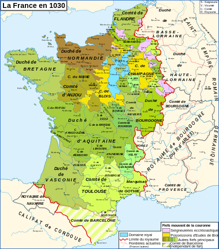 Le comté de Périgord en France en l'an 1030.