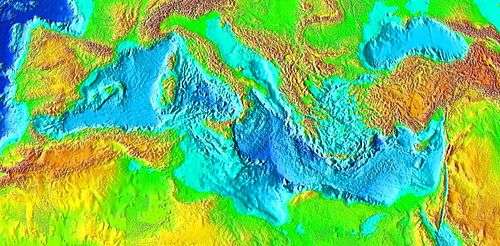 Relief de la mer Méditerranée
