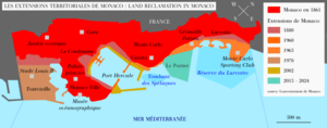 Les extensions territoriales de Monaco.