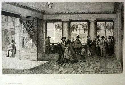 Défilé à la morgue de Paris en 1855.
