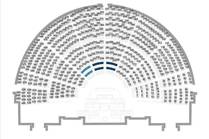 Numérotation des sièges de l'hémicycle du Palais Bourbon - Banc des ministres en bleu