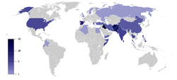 Nombre d'incidents relevant du terrorisme en 2009.