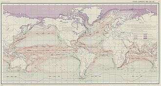 Carte des courants marins de 1943.