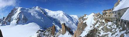 Le mont Blanc vu de l'aiguille du Midi, septembre 2007.