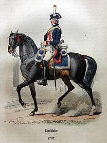 Carabinier français en 1787.