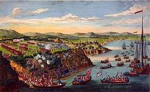 Opération de débarquement anglais en 1759 pour attaquer Québec.