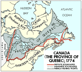 La province du Québec sous le régime britannique.