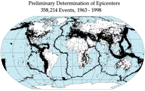 Les séismes dans le monde de 1963 à 1998