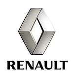 Le logo de Renault, le losange, et son logotype ou monogramme, les 7 lettres de son nom composées d'un seul tenant.