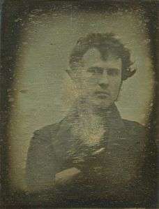 Autoportrait de Robert Cornelius (1839)(Au dos : The first light picture ever taken.)