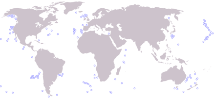 Carte des principaux monts sous-marins