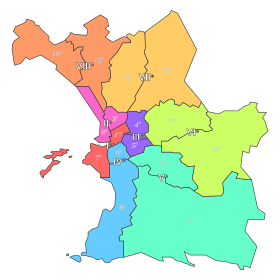 Le découpage des arrondissements et des secteurs de Marseille