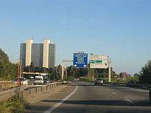 L'entrée ouest de Nice par l'autoroute.