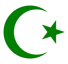 Le croissant et l'étoile verts, symboles politiques de l'islam.