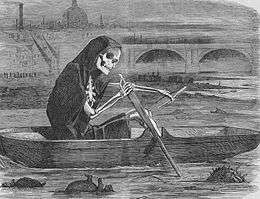 The silent highwayman, la mort rôde sur la Tamise, caricature d’époque.