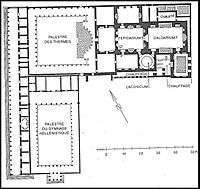 Plan des thermes de Capito à Milet, Grèce.