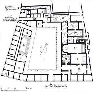 Plan des Thermes de Stabies d'après Jean-Pierre Adam