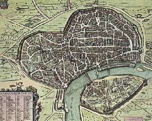 Carte de Toulouse par Melchior Tavernier en l’an 1631