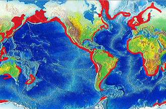 Zone de remontée d'eau froide dans le monde (en rouge)