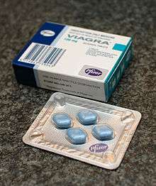 Comprimés de Viagra.