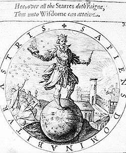 Représentation de la sagesse (1635) : « Sapiens Dominabitur Astris ». Traduction libre du texte : « Qui acquiert la sagesse sera maître des astres. ».