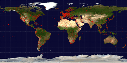 Distribution des aéroports dans le monde, en 2008.