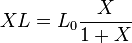 XL=L_0\frac{X}{1+X}