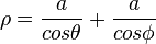 \rho = \frac a {cos \theta } + \frac a {cos \phi }