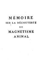 Mermer - Mémoire sur la découverte du magnétisme animal