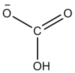 碳酸氢根离子的结构。