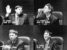 比尔·盖兹于1998年的美国诉微软案出庭作证
