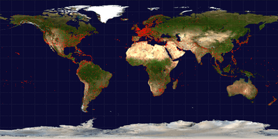 2008年全球机场分布图